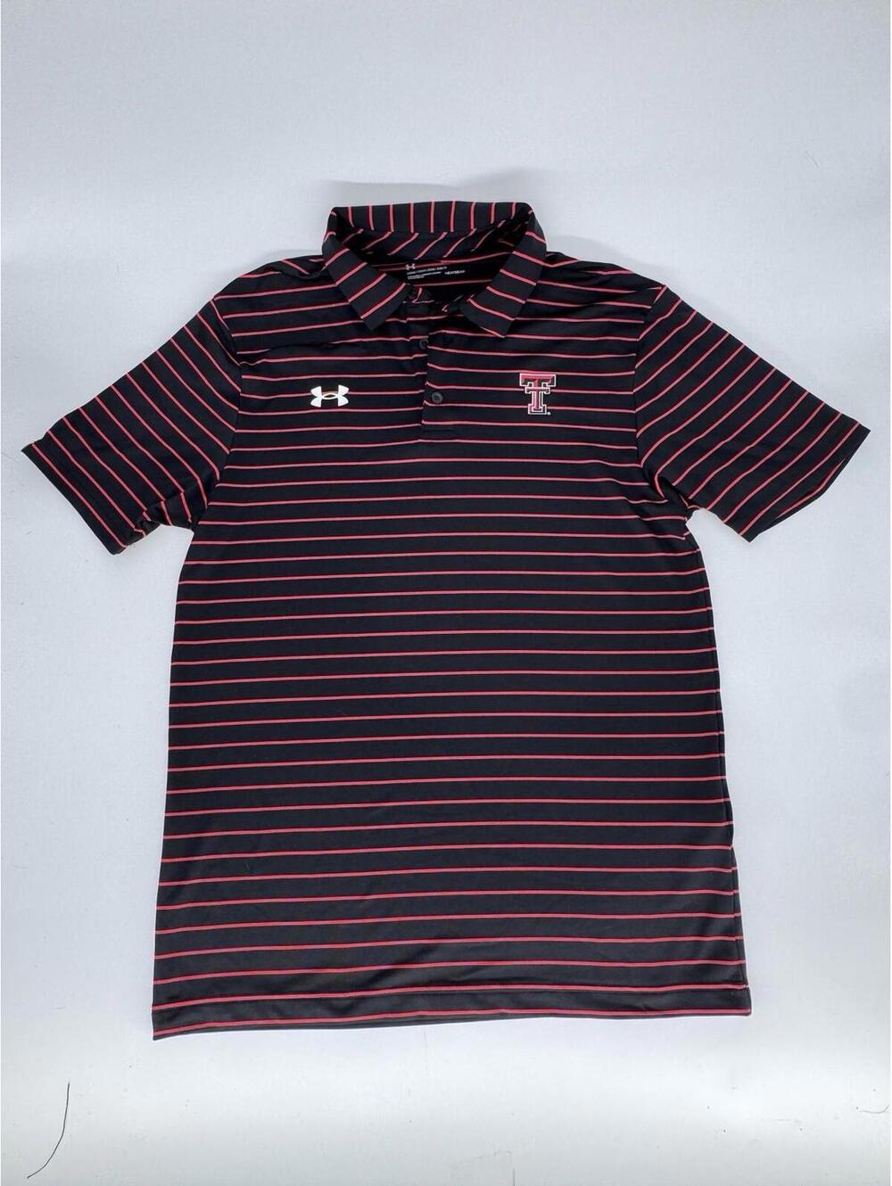 Under Armour Men's Texas Tech Heatgear Golf Polo Shirt Striped Small